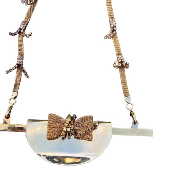 Sacco 1823 Italian Leather Bag With Swarovski Crystal, Tan - Picture 4 of 16